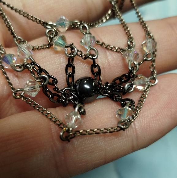 925 Vintage Spider Web Necklace - Picture 3 of 7